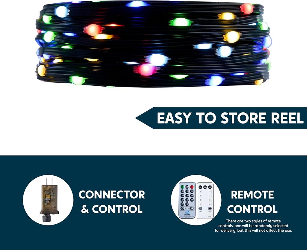 600 LED Xmas String Lights 198FT Multicolor Fairy Light featuring Remote 8 Modes Timer Plug Lighting Decor designed for Xms Outdoor