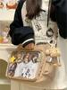 Women Ita Bag Fashion Shoulder Bag with Clear Window Simple Tote Bag Adjustable Strap Stylish Crossbody Bag Trendy Outdoor Bag