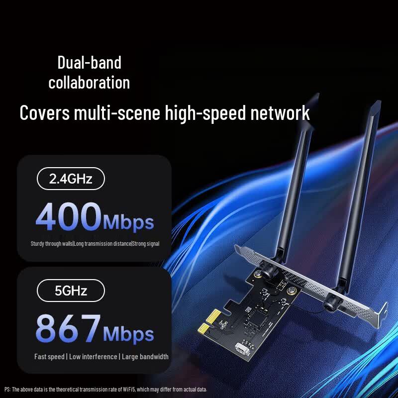 Ugreen AC1300 WiFi 5 + Bluetooth PCIe Wireless Network Card (CN version)