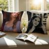 LLana Del Rey Cushion Cover Pillowcase Antidustmite Invisible Zipper Short Plush Sofa Cushion
