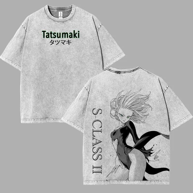 

Япония OnePunch Man Аниме Tatsumaki Графическая футболка Харадзюку Стиранная футболка Мужская Женская Одежда Оверсайз Хлопок Короткий рукав Футболка S