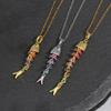 Dynamic Floating Fish Pendant Necklace Scratch Resistant Finish Adjustable Length Neckchain Fashion Forward Jewelry
