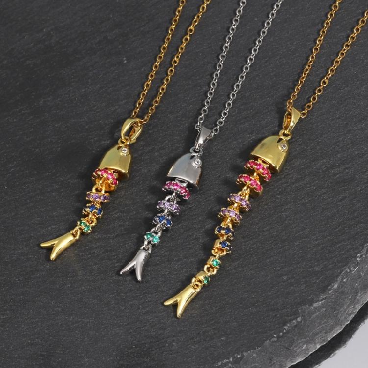 Dynamic Floating Fish Pendant Necklace Scratch Resistant Finish Adjustable Length Neckchain Fashion Forward Jewelry