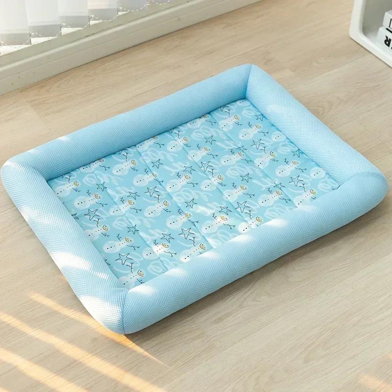 S-XL Summer Cooling Pet Cat Bed Cushion Ice Pad Dog Sleeping Square Mat for Puppy Dogs Cats Pet Kennel Top Quality Cool Cold