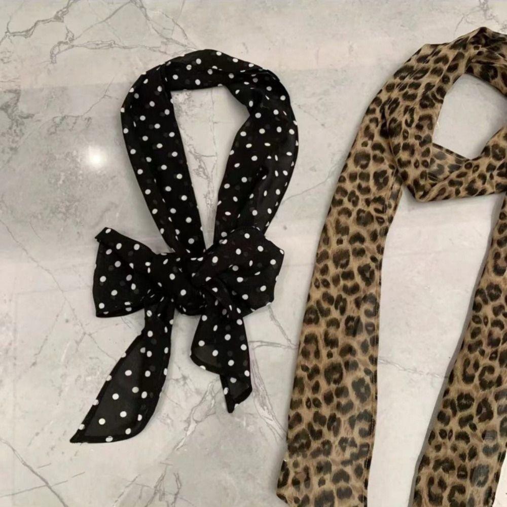 195*4cm Long Neck Scarf Leopard Print Women Belt Retro Leopard Scarf Women