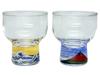Yamakatsu Mino Touen "Hokusai Katsushika Hokusai Ukiyo-e Thirty-six Views of Mount Fuji" Pair of Glass Sake Cups, Approximately 70ml, Ukiyo-e Design,