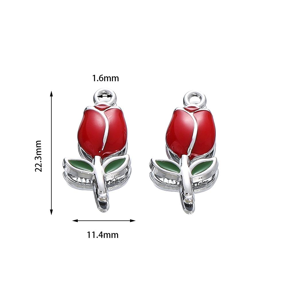 10Pcs/Lot 11.4*22.3mm Cartoon Alloy Tulip Shape Charms Loose Pendant For DIY Bracelet Necklaces Jewelry Making Accessories