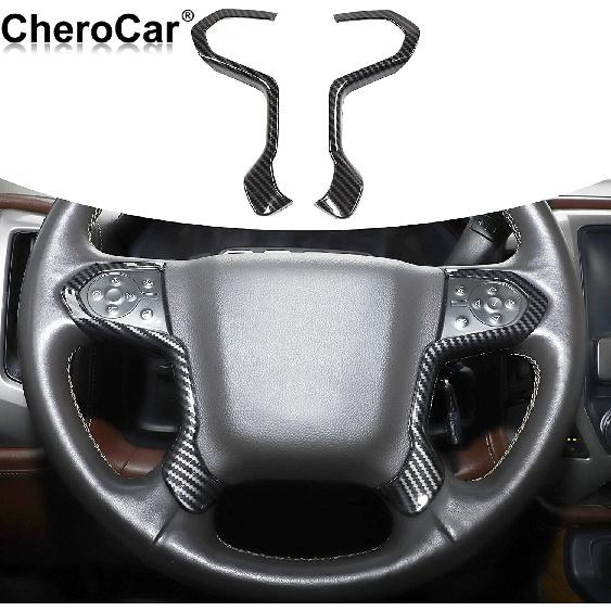 Carbon Fiber Steering Wheel Trim Cover for 14-18 Chevrolet Silverado GMC/SIERRA