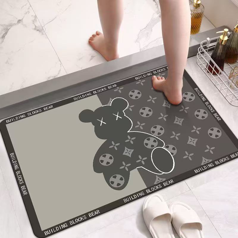 

RAKKS Diatom Mud Toilet Bathroom Floor Mat Water-Absorbent Environmentally Friendly Soft Comfortable Easy to Clean Carpet wonen 30X40CM