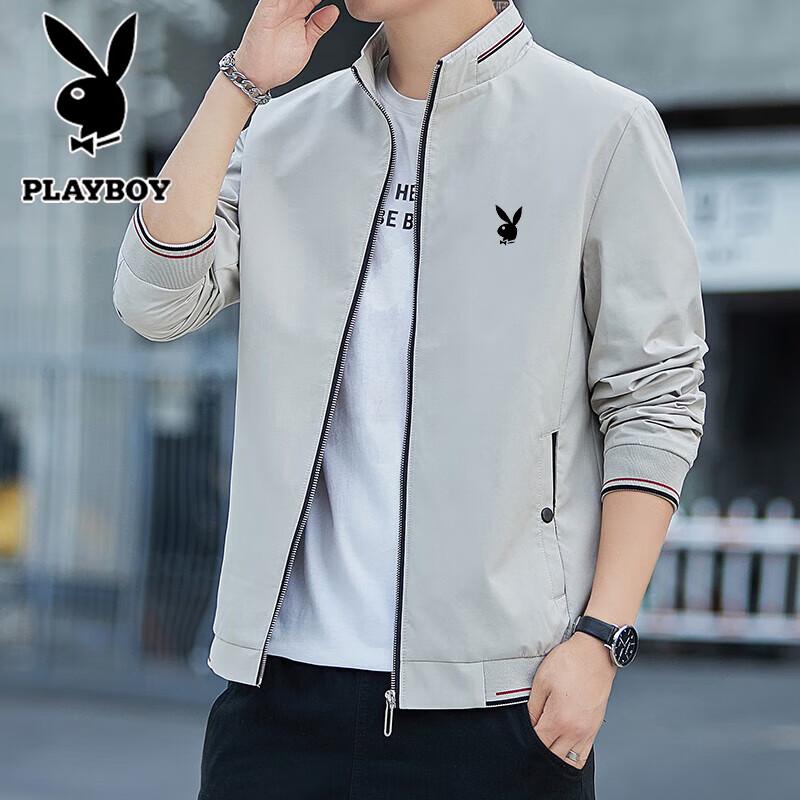 Playboy Men's Stand-Collar Casual Jacket