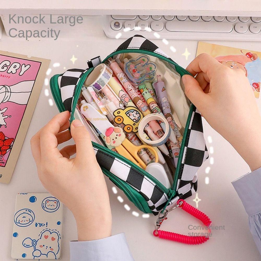 Canvas Pencil Case Large Capacity Stationery Storage Bag Pen Case Pencil Bag  Back To School