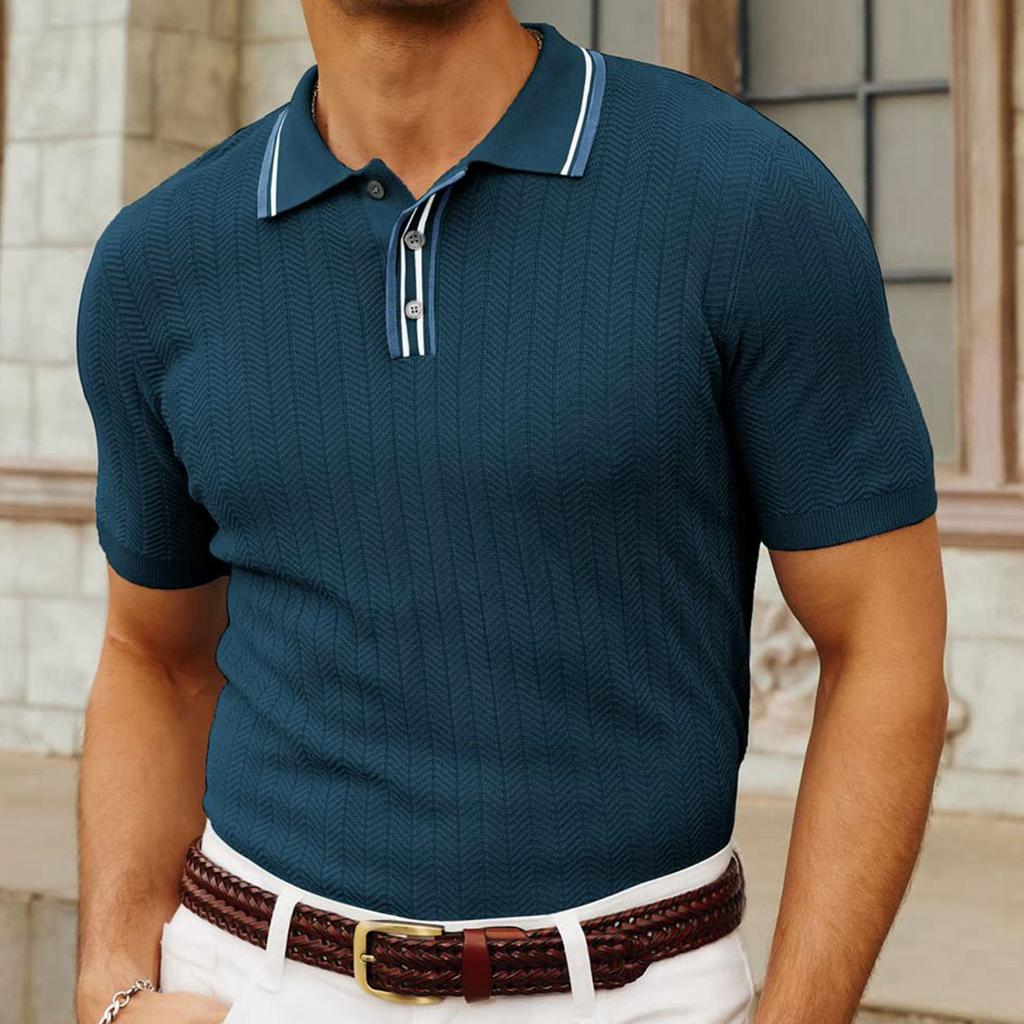 Polo para hombre de algodón puro con hombros caídos, corte holgado de alta calidad para fitness, versátil para el ejercicio diario, manga corta, informal.
