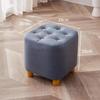 Compact Footstool Ottoman Stool Soft Cushioned Seating Square Foot Rest for Home Office