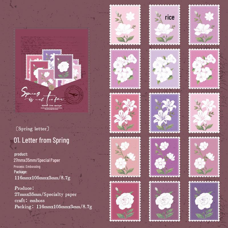 Yan Ji Letter Series Retro Stamp Decorative Paper Stickers - 2 Styles