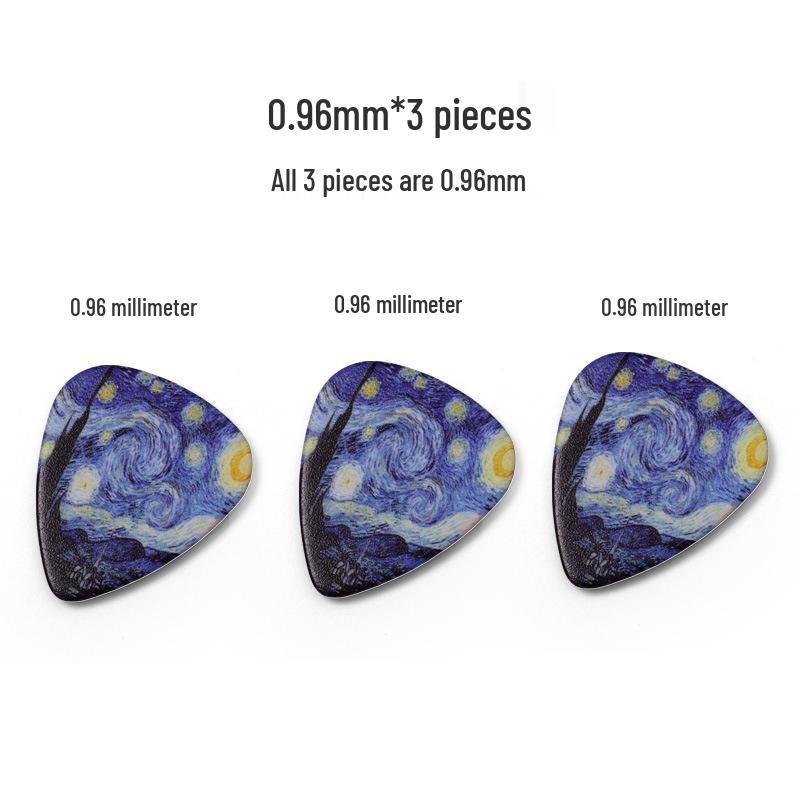 

Starry Sky 3-Piece Guitar Pick Set - 0.96mm for Electric, Bass, and Folk Guitars 0.96mm