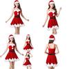 Red Velvet Women Christmas Costume With Soft Touch Santa Claus Dress And Hat