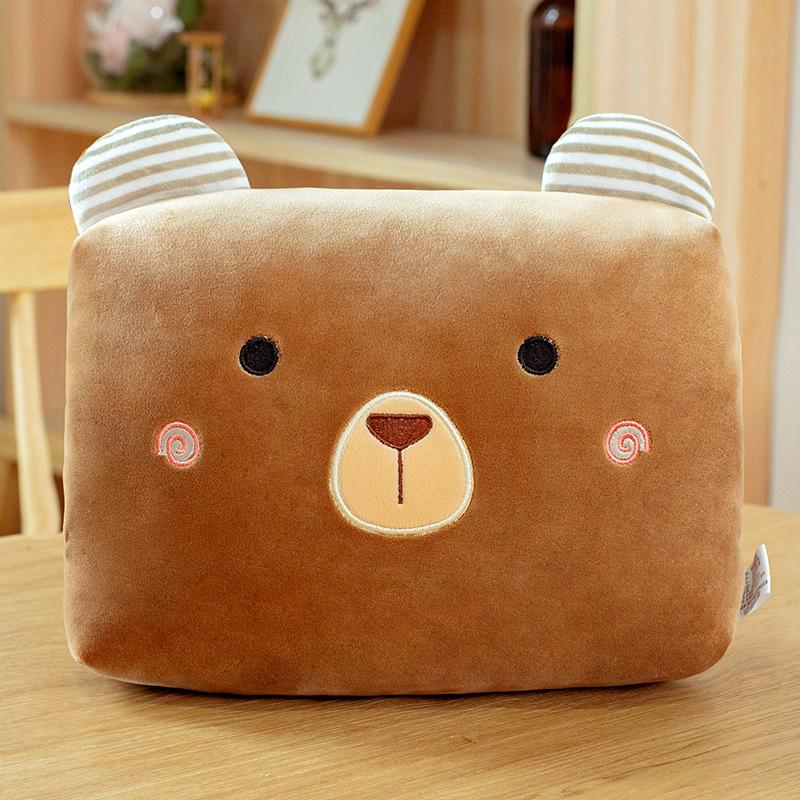 

Cartoon Plush Pillow Stuffed Hand Cushion Home Office Car Travel Warmer Winter Plush Toy Students Nap 32x22x13cm