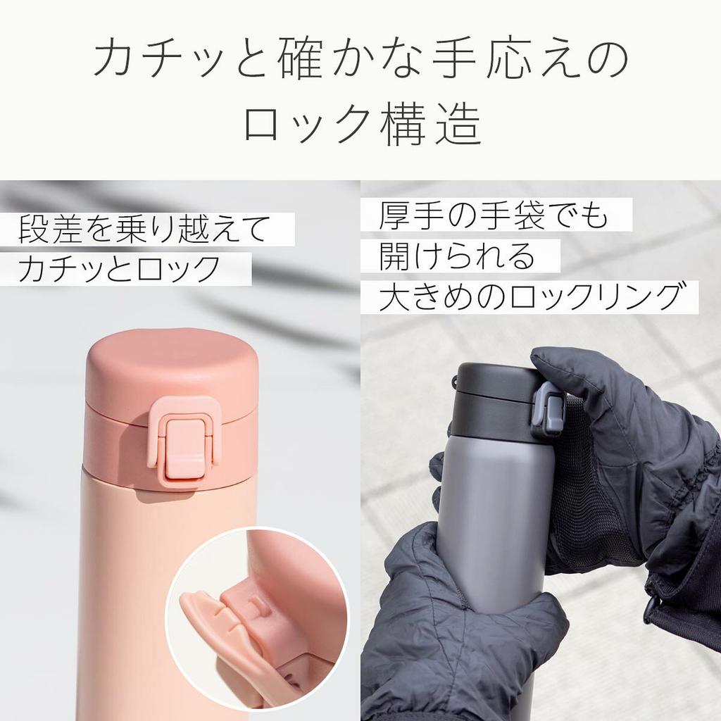Atlas Water Bottle Insulated Vacuum Stainless Steel Lightweight Slim One-Touch Mug Wide Mouth Easy Clean Stylish Basic Products 340ml 490ml 600ml Open