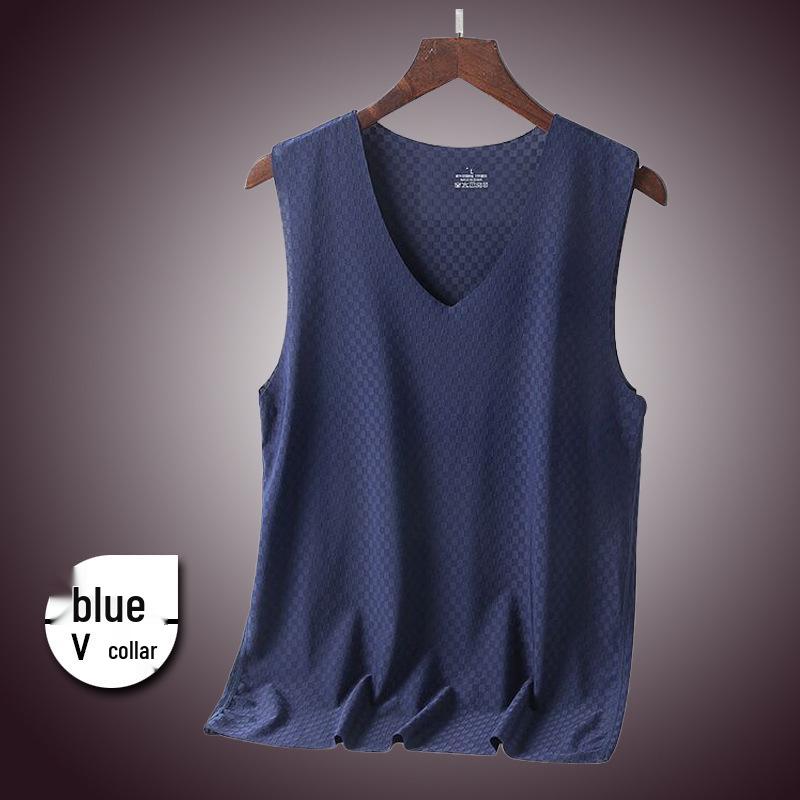 Men's Quick-Drying Slim Fit V-Neck Mesh Ice Silk Summer Tank Top