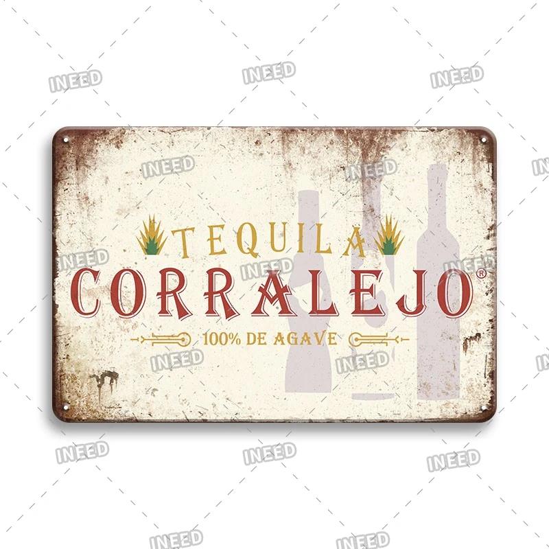 Tequila Whisky Tin Sign Metal Sign Dekoracyjny Vintage Plate Decor Retro Plakietka do Baru Pub Man Cave Club Room Home Wall Decor