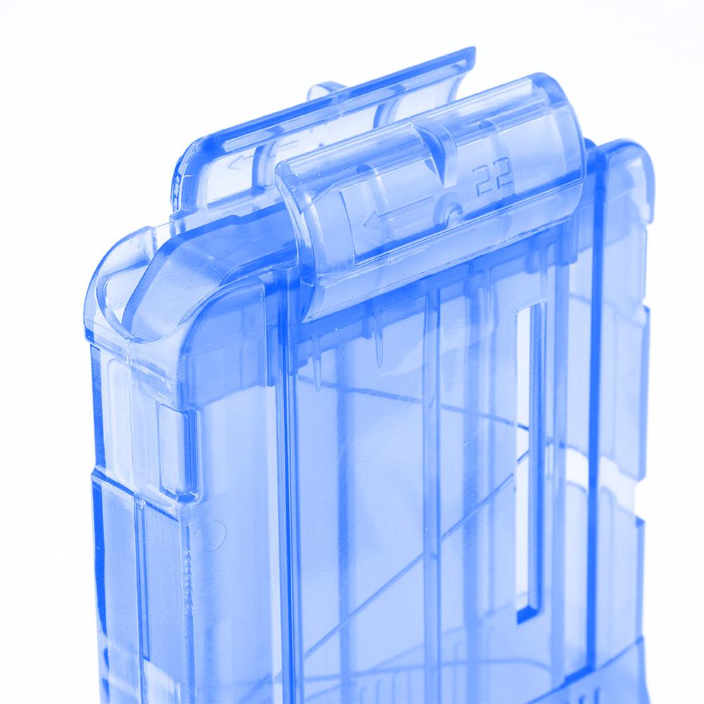 22 Dart EVA Soft Bullet Clip Darts Plastic Gun Toy Cartridge Holder (Blue)