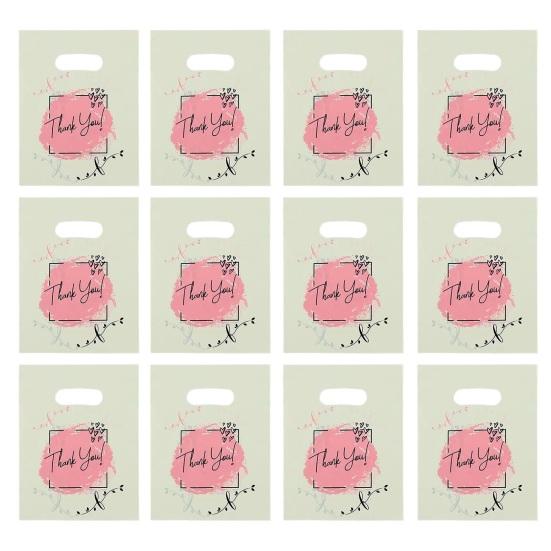 

100 шт. праздничные подарочные пакеты с принтом благодарности, многоразовые прочные подшипники, платье, магазин подарков жёлтый