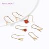 Trendy 18k Gold Plated Metal Teardrop Ear Wire Earring Hooks With Pinch Mounting DIY Crystal Earrings Jewelry Making Accessories