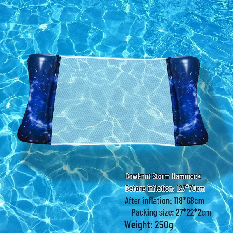 Foldable Striped Inflatable Pool Float Hammock Recliner