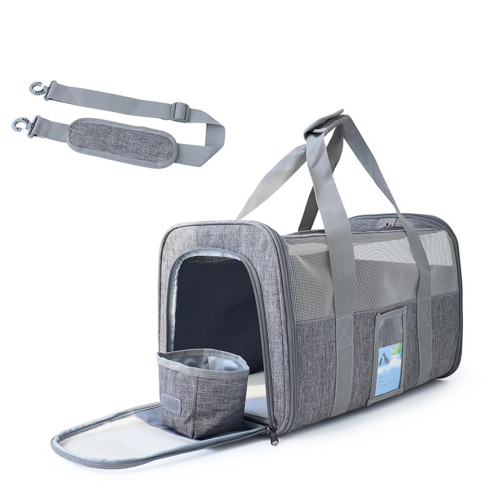 

Pet Carry Bag, Cat Go Out Bag Breathable Canvas Pet Handbag Recommended within 6kg сірий
