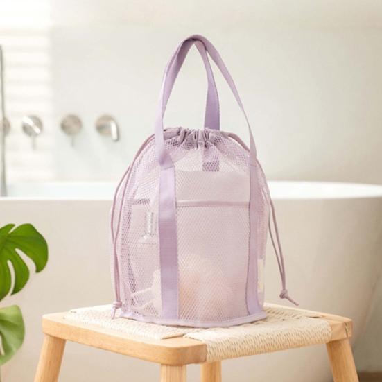Netz-Strandtasche, Große Kapazität, Zugbeutel, Schnelltrocknender Polyester Dusch-Organizer, für Reise Strand Fitnessstudio
