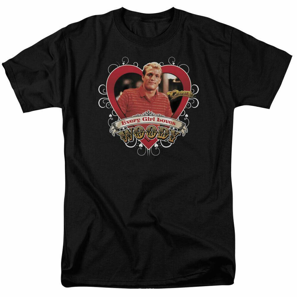 26 Cheers Woody T Shirt Mens Licensed Classic TV Merchandise Woody Boyd Black Unisex T-Shirt M