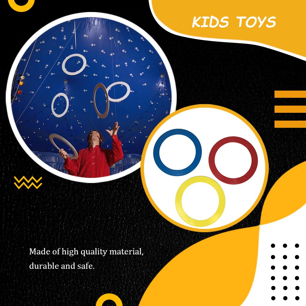 3PCS/Set Juggling Acrobatics Throwing Toss Ring Bracelet Props Hand Clown Toy Blue Red Yellow Intelligence Development Exercise