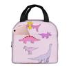 Cartoon Cute Dinosaur Pattern Insulated Lunch Bag for Women Office Cooler Thermal Food Box Tote Portable Lunch Boxes Container