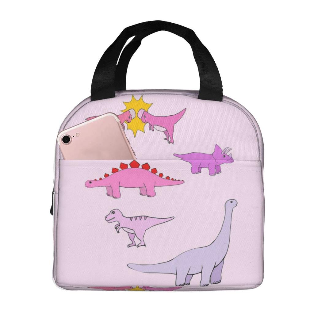 Cartoon Cute Dinosaur Pattern Insulated Lunch Bag for Women Office Cooler Thermal Food Box Tote Portable Lunch Boxes Container