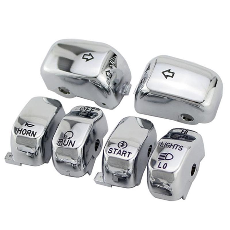 Moto Accessory Hand Control Switch Housing Cap Button Cover Kit For Harley Softail Dyna Sportster 883 1200 VRSC XL XR FLHR FLHRC