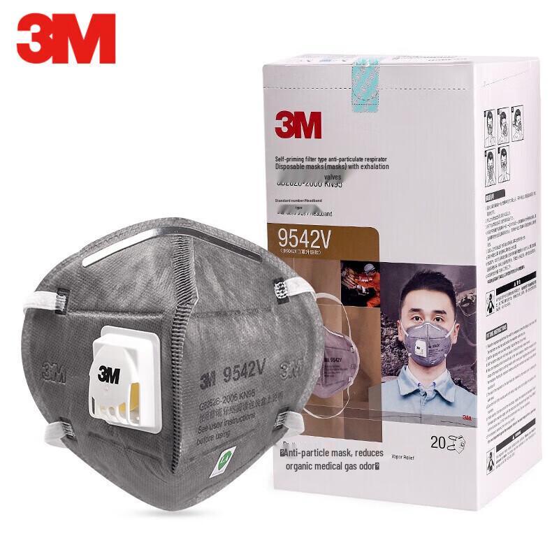 3M 9542V KN95 Valved Foldable Respirator One Size