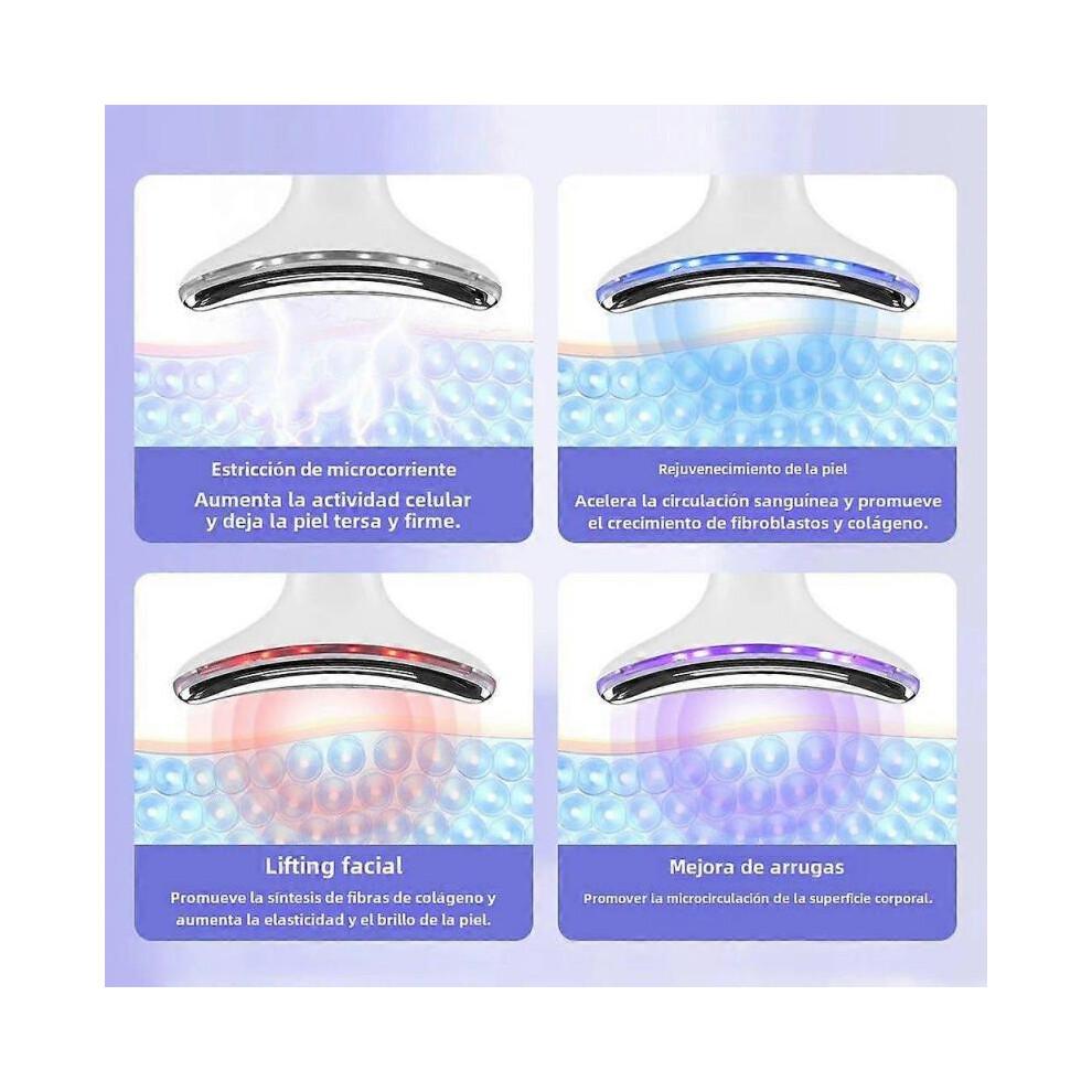 Face and Neck Lifting Device with Heated Microcurrent and LED Red Light Therapy, Vibrating Facial Massager, Double Chin Eliminator, Skin Rejuvenation