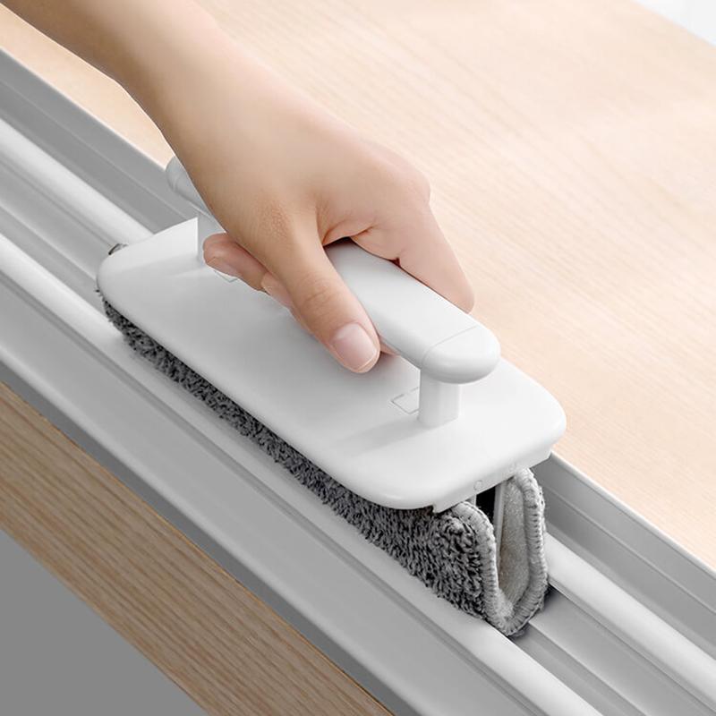 Detachable Window Groove Cleaner Deep Gap Scraper Brush Sill Track Cleaning Tool Squeegee Attachment Multi Surface Corner Brush Hard Reach Cleaner