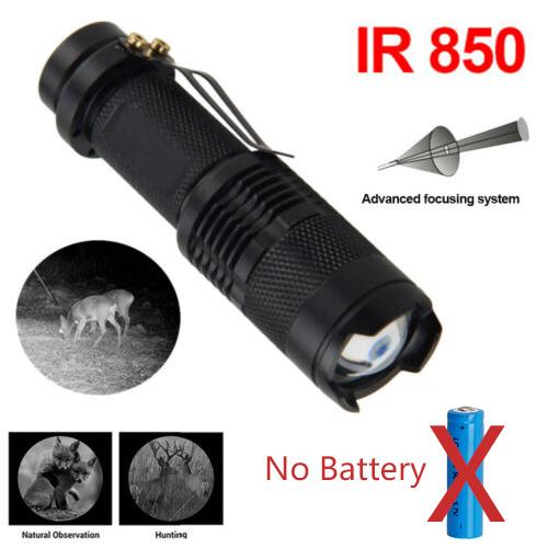 IR 850nm/940nm Infrared Flashlight Torch Hunting Radiation Night Vision light Zoomable Tactical Flashlight Torch Waterproof Lamp