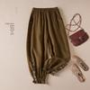 Women's Artistic Embroidery Cotton Linen Harem Pants - Slimming Casual Retro Style