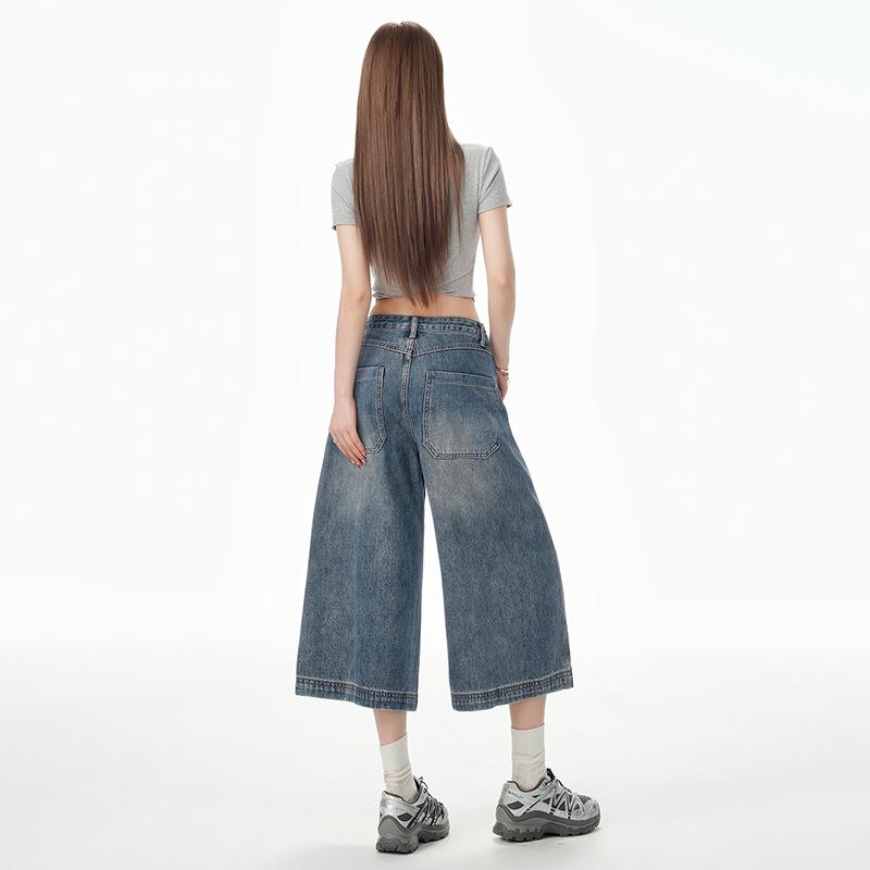 2025 Trendy Women’s Retro Wide-Leg Cropped Pants