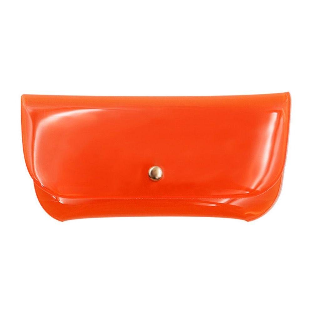 

Портативный прозрачный футляр для очков, разноцветный мешочек для солнцезащитных очков, ПВХ-коробка для очков желеобразного цвета, женский оранжевый