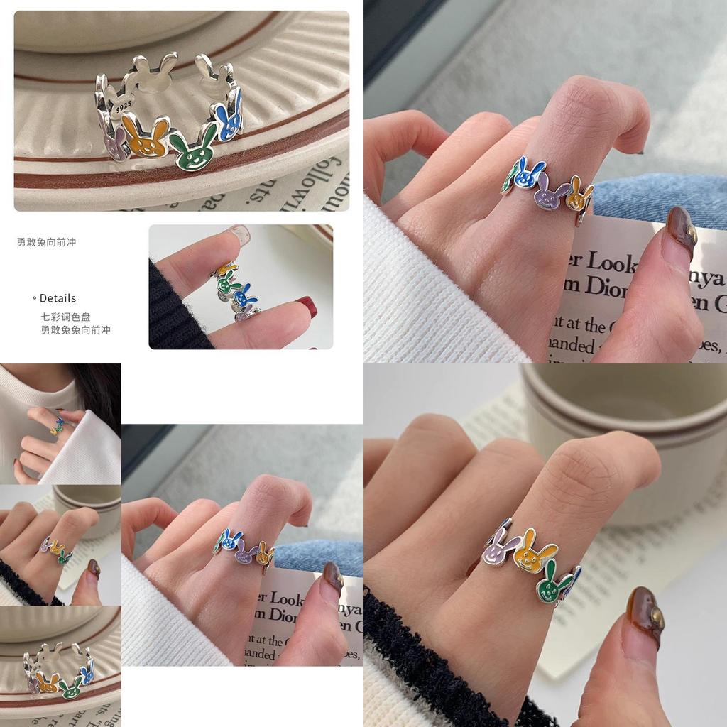 Trendy Colorful Rabbit Inspired Ring For Women Adjustable Design Perfect For 2023