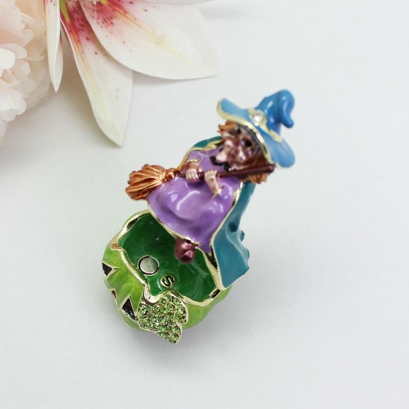 Enamel Halloween Gift Box Metal Craft Halloween Wizard Pumpkin Small Ornament Storage Box Creative Decoration