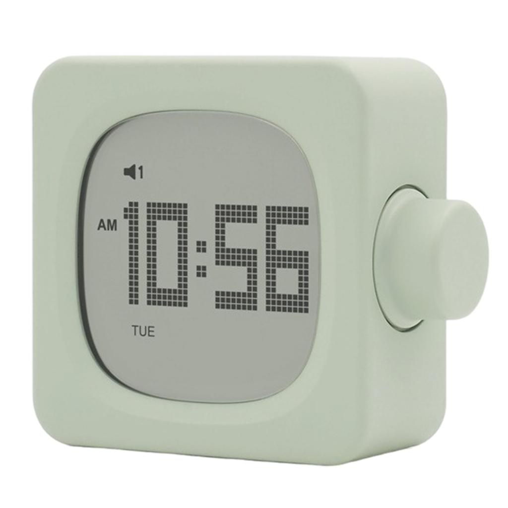 Stylish Cubic Alarm Clock with Backlight for Students Minimalists 2 Alarms LED Desk Clock Rechargeable Night Light Timer