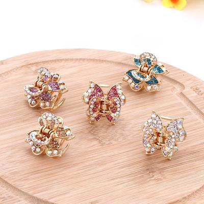 Exquisite Kleine Haarspangen Wasserdiamant Top-Clips Pony-Clips Hinterkopf-Haarspangen Kinder-Kopfschmuck Kleine Top-Clips