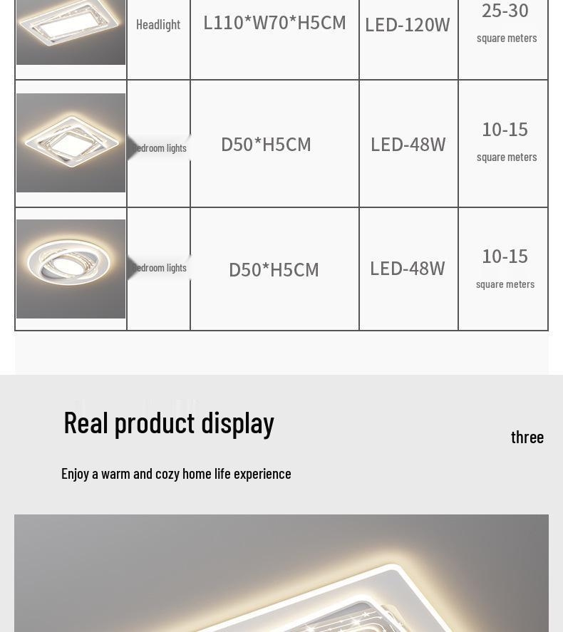 Nordic Rectangular LED Ceiling Light for Living Room and Bedroom