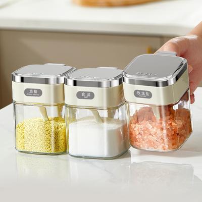Frascos de Especias Sellados Cocina Vidrio Sal Azúcar Contenedores 380ml Almacenamiento Hermético
