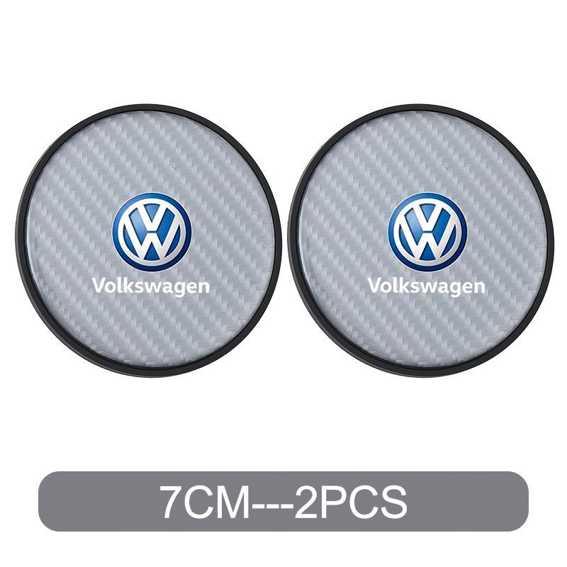 HAT1 2PCS PU Car Water Cup Pad Coaster Rubber Mat Bottle Holder for Volkswagen Golf 4 mk5 Passat b8 b5 VW Sharan Polo 6R Tiguan Rline