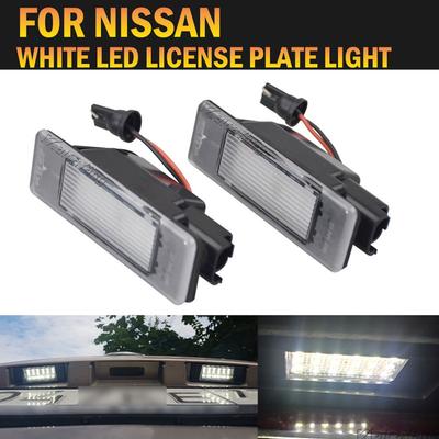 2PCS LED License Number Plate Light For Nissan X-Trail T30 T31 Juke Nismo March Versa Note NV200 Armada Rogue Sport White Lamp